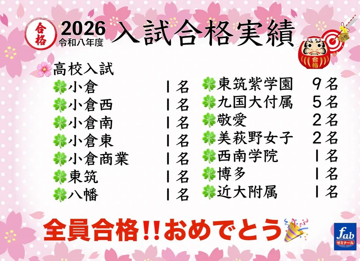 🌸福岡県公立高校入試の合格発表🌸